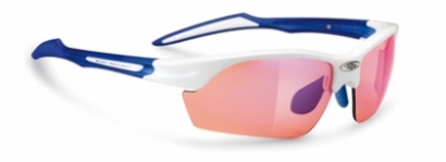 RUDY PROJECT SWIFTY in WHITE-GLOSS-BLUE-RACING-RED-LENS