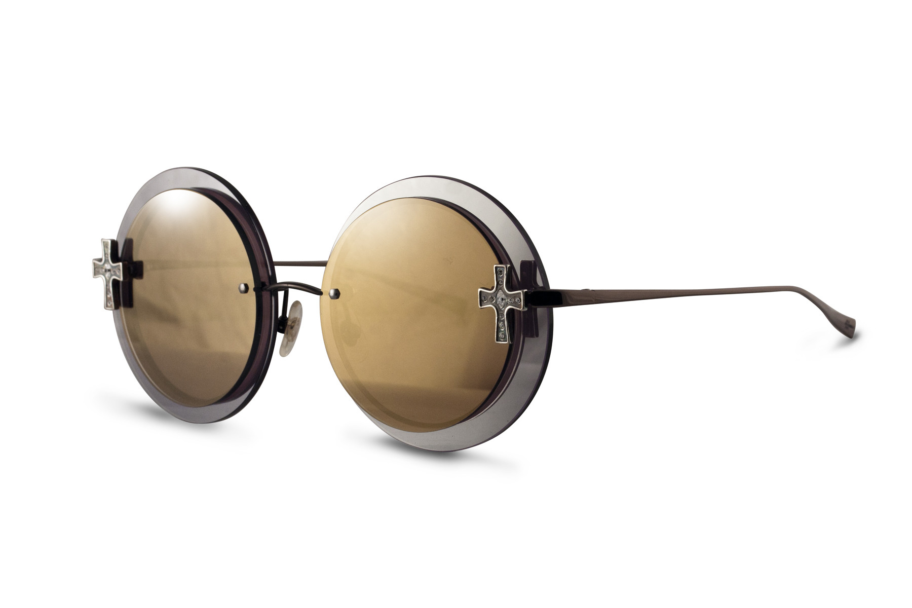 LOREE RODKIN SCARLET in GOLDSILVERDOUBLEFLATROUND